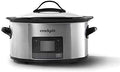 Oval Ceramic Crock-Pot MyTime 6 Quart Programmable Slow Cooker S08D - Stainless Steel Slow Cooker with Locking Lid - Default Title