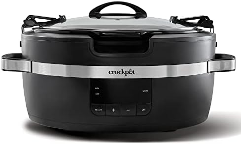 Digital Control Crock-Pot Thermoshield 6 Quart Slow Cooker with Carry Handles S12S - Programmable Slow Cooker with Oval Ceramic Pot - Default Title