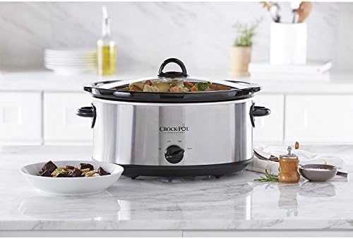 Large Capacity Crock-Pot 7 Quart Oval Manual Slow Cooker – Stainless Steel S29K - Stainless Steel Slow Cooker with Locking Lid Detail