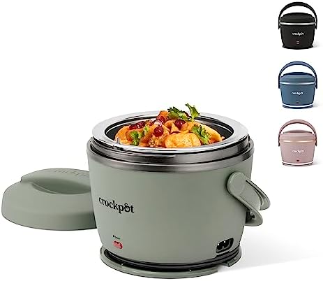 Self-Heating Crock-Pot Portable Electric Lunch Box Food Warmer – Green S21D - Leak-Proof Heated Bento Box Lunch Warmer - Moonshine Green