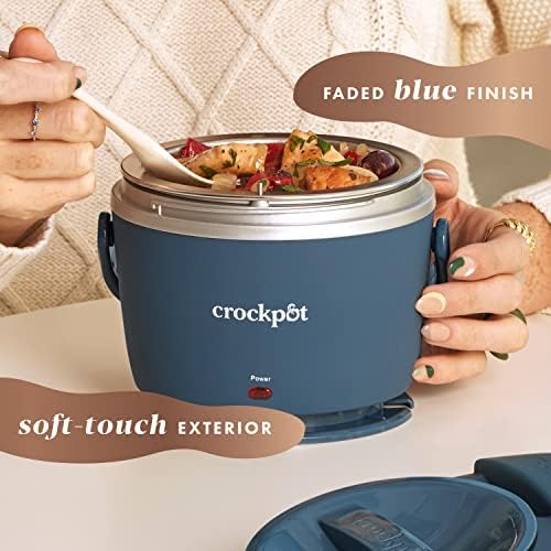 Portable Electric Crock-Pot Electric Lunch Box Food Warmer 20oz – Faded Blue S22V - Leak-Proof Heated Bento Box Lunch Warmer Detail