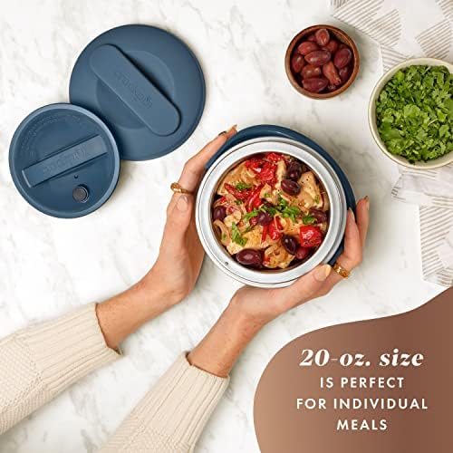 Portable Electric Crock-Pot Electric Lunch Box Food Warmer 20oz – Faded Blue S22V - Leak-Proof Heated Bento Box Lunch Warmer Detail