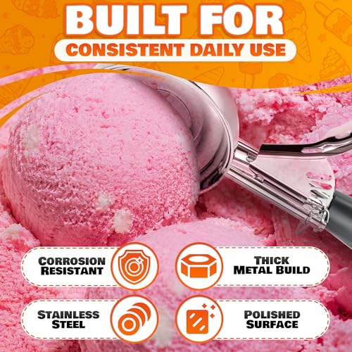 Eco-Friendly 4 oz Large Ice Cream Scoop with Trigger Release #8 Kit