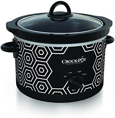 Triple-Insulated Crock-Pot 4.5 Quart Portable Slow Cooker – Black & White S11W - Large Capacity Electric Stew Pot & Slow Cooker - Default Title