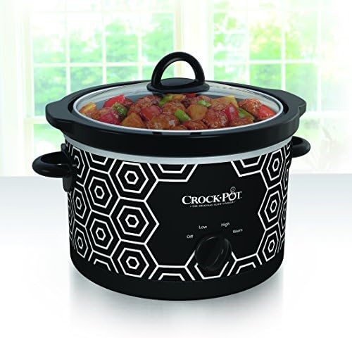 Triple-Insulated Crock-Pot 4.5 Quart Portable Slow Cooker – Black & White S11W - Large Capacity Electric Stew Pot & Slow Cooker Detail