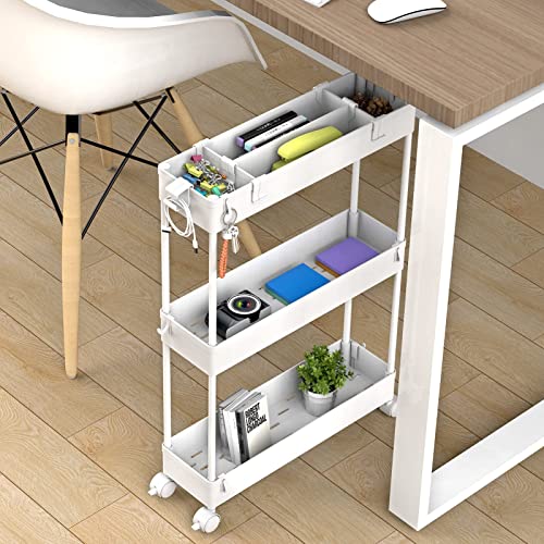 Minimalist SPACELEAD Slim Storage Cart 3 Tier,Bathroom Organizer Essentials