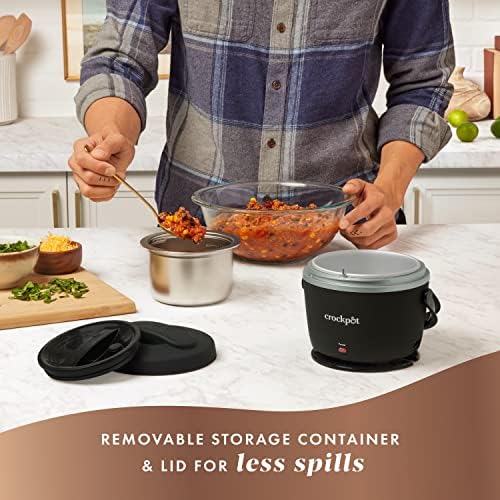 Leak-Proof Crock-Pot Electric Lunch Box Food Warmer 20oz – Black S26G - Self-Heating Lunch Box for Office and Car Travel Detail