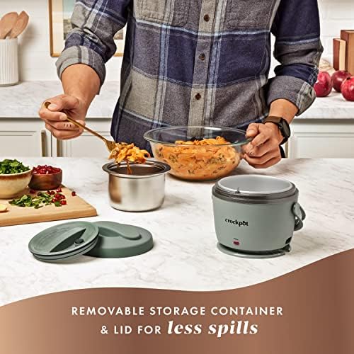 Self-Heating Crock-Pot Portable Electric Lunch Box Food Warmer – Green S21D - Leak-Proof Heated Bento Box Lunch Warmer Detail