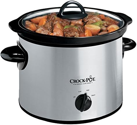 Oval Ceramic Crock-Pot 3 Quart Manual Slow Cooker – Silver S24N - Programmable Slow Cooker with Oval Ceramic Pot - 3 Quarts