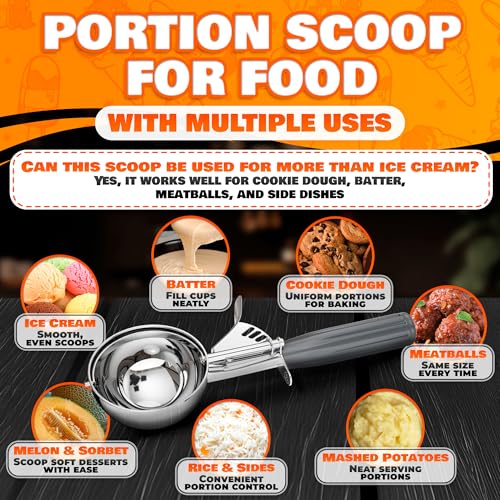 Eco-Friendly 4 oz Large Ice Cream Scoop with Trigger Release #8 Kit