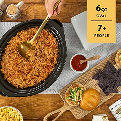 Oval Ceramic Crock-Pot MyTime 6 Quart Programmable Slow Cooker S08D - Stainless Steel Slow Cooker with Locking Lid Detail